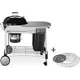 Weber Performer Premium Holzkohlegrill – Mit Timer, Großer Arbeitsfläche, Aschetopf & Klappbarem Seitentisch