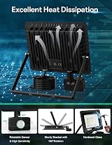 Tailcas Outdoor Security Light 30W Motion Sensor LED Floodlight Black view 5