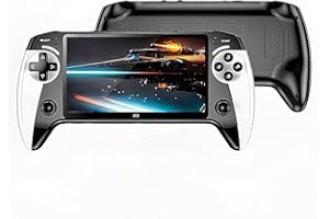 Saker X9 Retro Console de jeu portable, écran HD de 5,5", sortie TV, plus de 10 000 jeux, manette sans fil (noir et blanc)