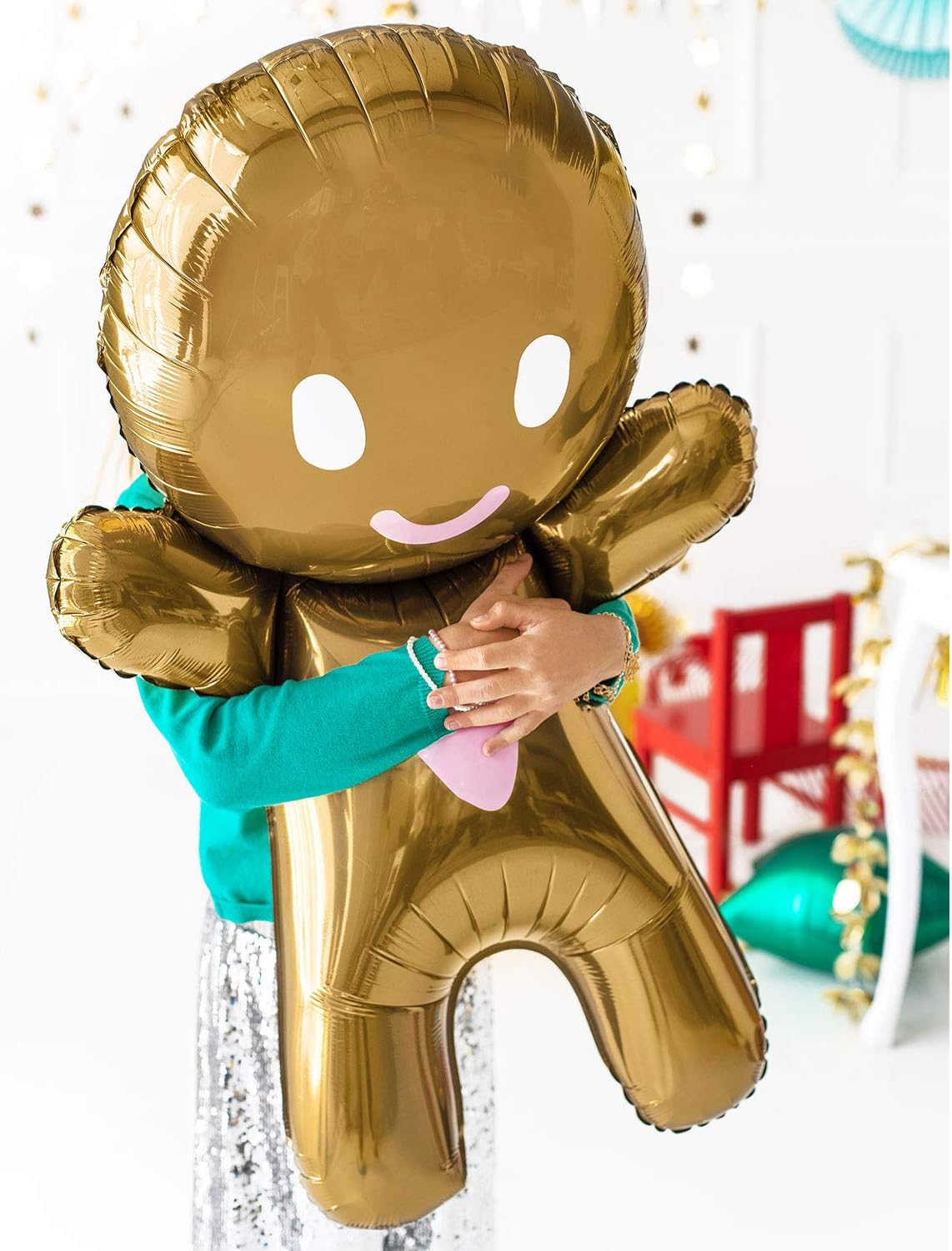 Gingerbread Man Foil Large Party Balloon, Multicolor - Image 4