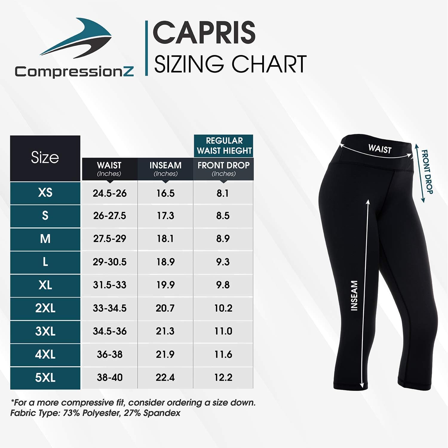 CompressionZ Compression Capri Leggings for Women - Yoga Capris, Running Tights, Gym Pants: Clothing