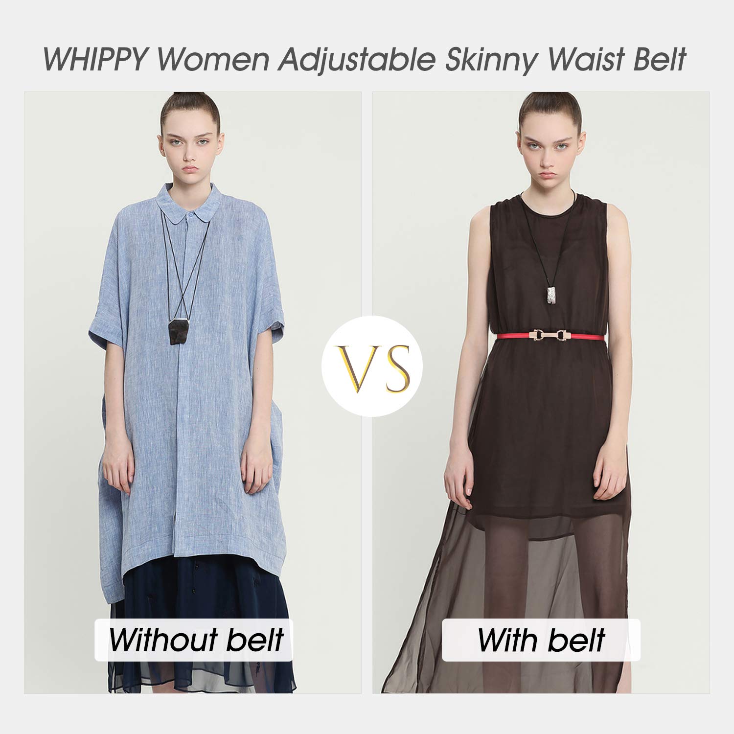 Women Skinny Belt for Dress Adjustable Ladies Girls Thin Waist Belt with 6 Colors by WHIPPY