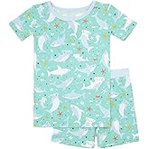 Little Sleepies Pajama Set w/Short Sleeve Shirt & Shorts, Viscose from Bamboo Toddler Pajamas, Girl & Boys Pajamas for Kids