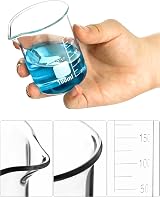 QWORK Glass Beakers Set of 5 25ml 50ml 100ml 250ml 500ml Borosilicate view 3