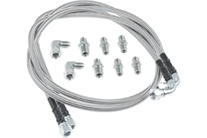 HZ-MONSTAR 6AN 52" Transmission Fluid Oil Cooler Hose Line Kit, TH350 Transmission Cooler Lines Compatible with GM Chevy Ford GMC Buick Cadillac Cars and Trucks for 700R4 TH400