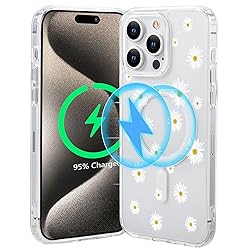 Tcaraersing Magnetic Clear Flower Case for iPhone