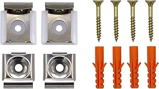 VARIOSAN Spiegelklammern Set 12661, Edelstahl, 4 Stück, inkl. Dübel und Schrauben