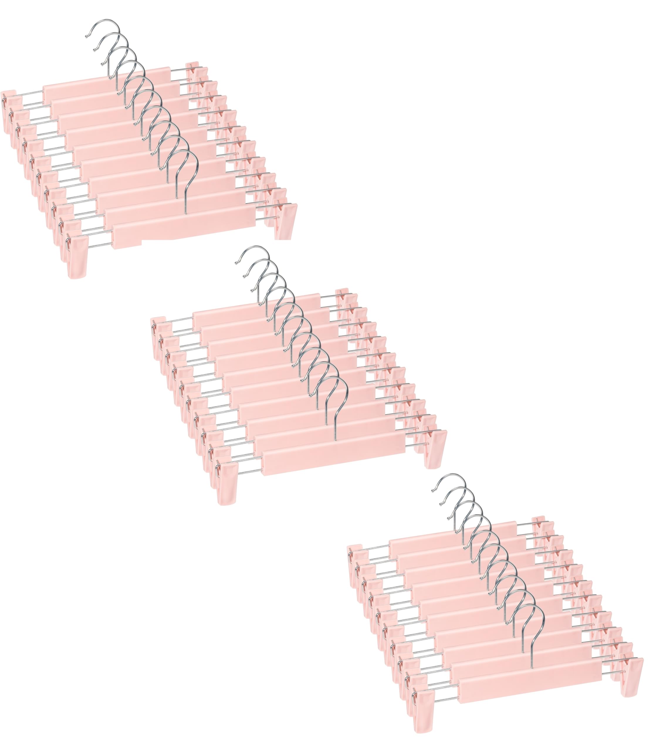 Photo 1 of Lamitocs Skirt Hangers?Pants Hangers with Clips?360 ° Swivel Hooks Space Saving Hangersfor Pants, Skirts, Clothes, Jeans (30 Pack, Pink)