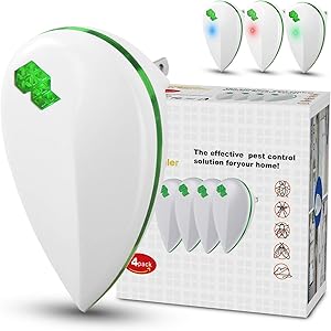AIGOO Ultrasonic Pest Repeller,Pest Repellent Indoor Pest Control for Insects,Mouse,Plug in Ultrasonic Pest Repellent 4 Pack