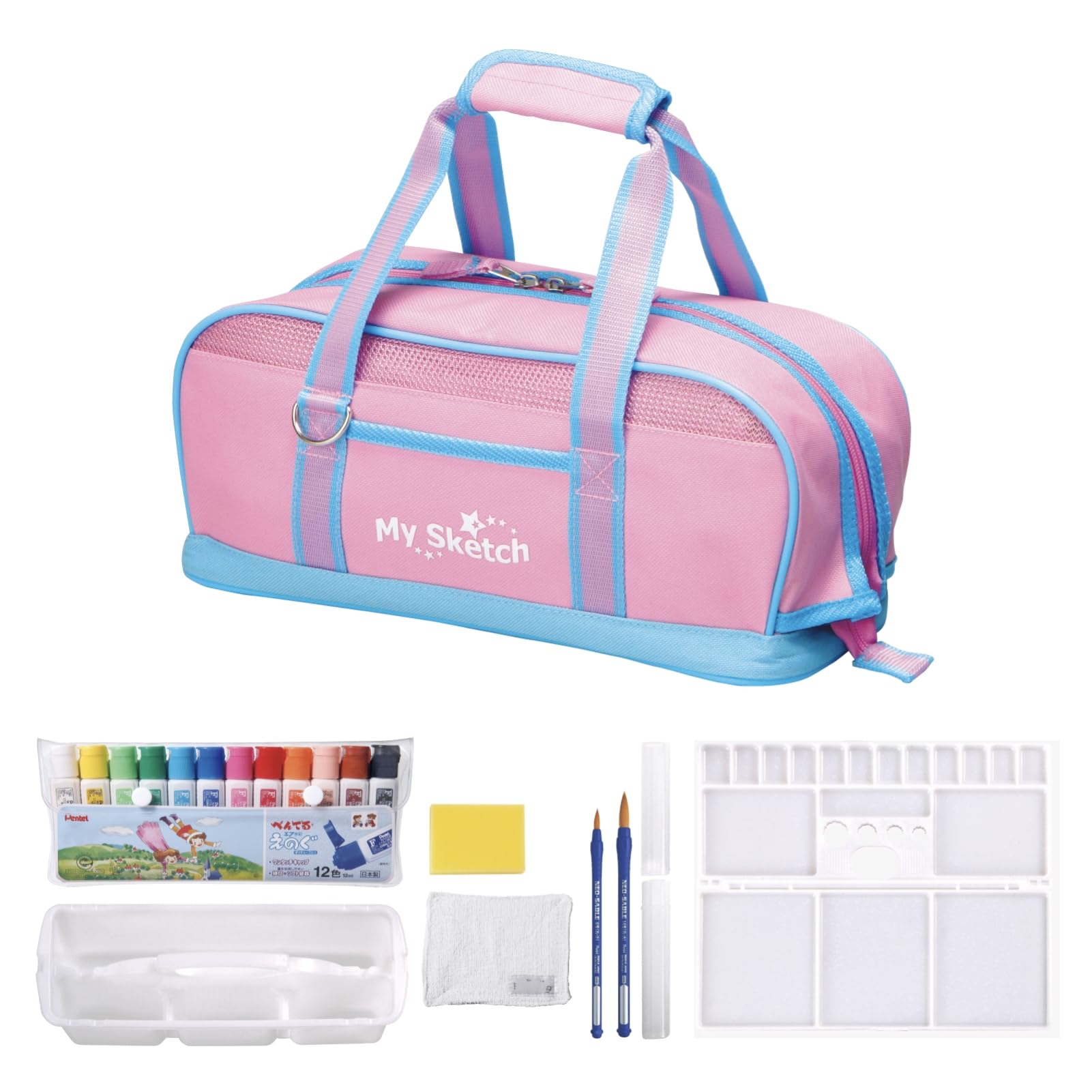 ぺんてる ZST21-P 水彩絵の具セット ワイド設計  ピンクの商品画像