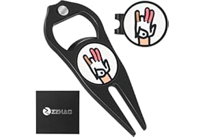 ZZHAO Golf Divot Tool and Golf Ball Marker, Divot Repair Tool，Golf Accessories for Men, Funny Gifts for Men, Tools for Men