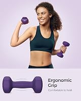 SONGMICS 2 x 2 kg Neoprene Dumbbells Hexagon Purple SYL64PL Set view 3