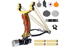 RCZZSUWE Professional Slingshots Set for Hunting, Catapult Hunting & Shooting Slingshot for Adult, High Velocity Tactical Wrist Sling Shot with Ammo Balls,Replacement Rubber Bands,Target