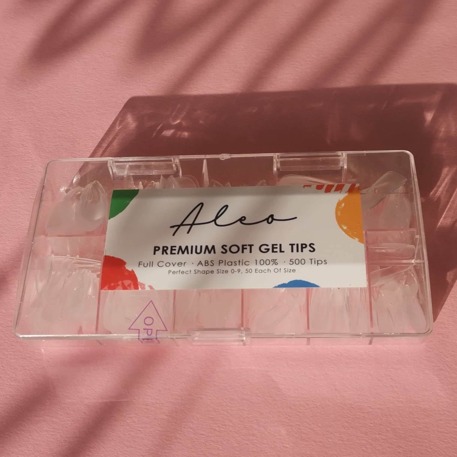 ALEO Full Cover Soft Gel Tips Medium Stiletto 500 Pcs - Flexible & Durable Soak Off Nail Extensions, Pre-Shaped Artificial Nails for Manicures, 10 Sizes Press on nails