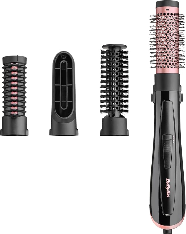 Spazzola ad aria, 4 accessori intercambiabili per lisciare, modellare e dare volume, funzione anti-crespo, 2 temperature + aria fredda, AS126E