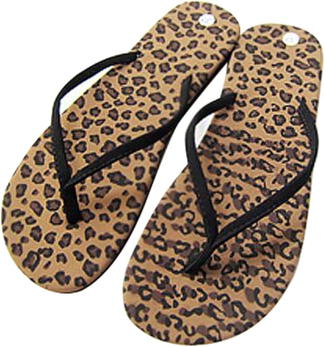 leopard print flip flops