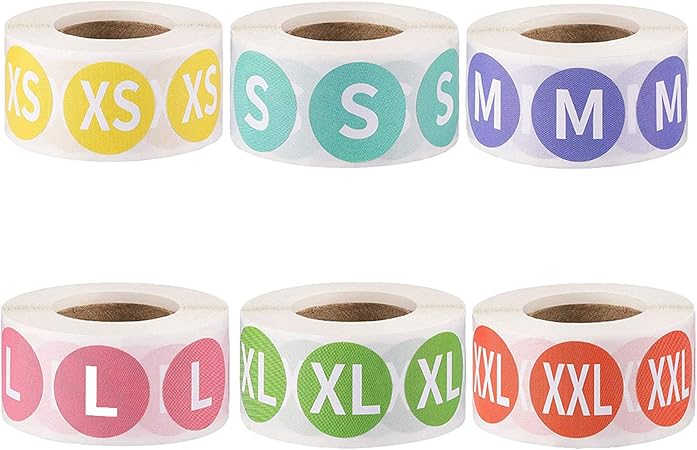 3000 Pieces Size Stickers for Clothing Labels, Clothing Size Stickers