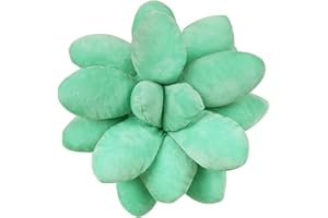 OtNiap 3D Succulent Pillow - 25cm/9.8in Soft Plush Cactus Cushion, Cute Green Plant Throw Pillow for Home Decoration, Office, Novelty Succulent Shaped Plush Pillow