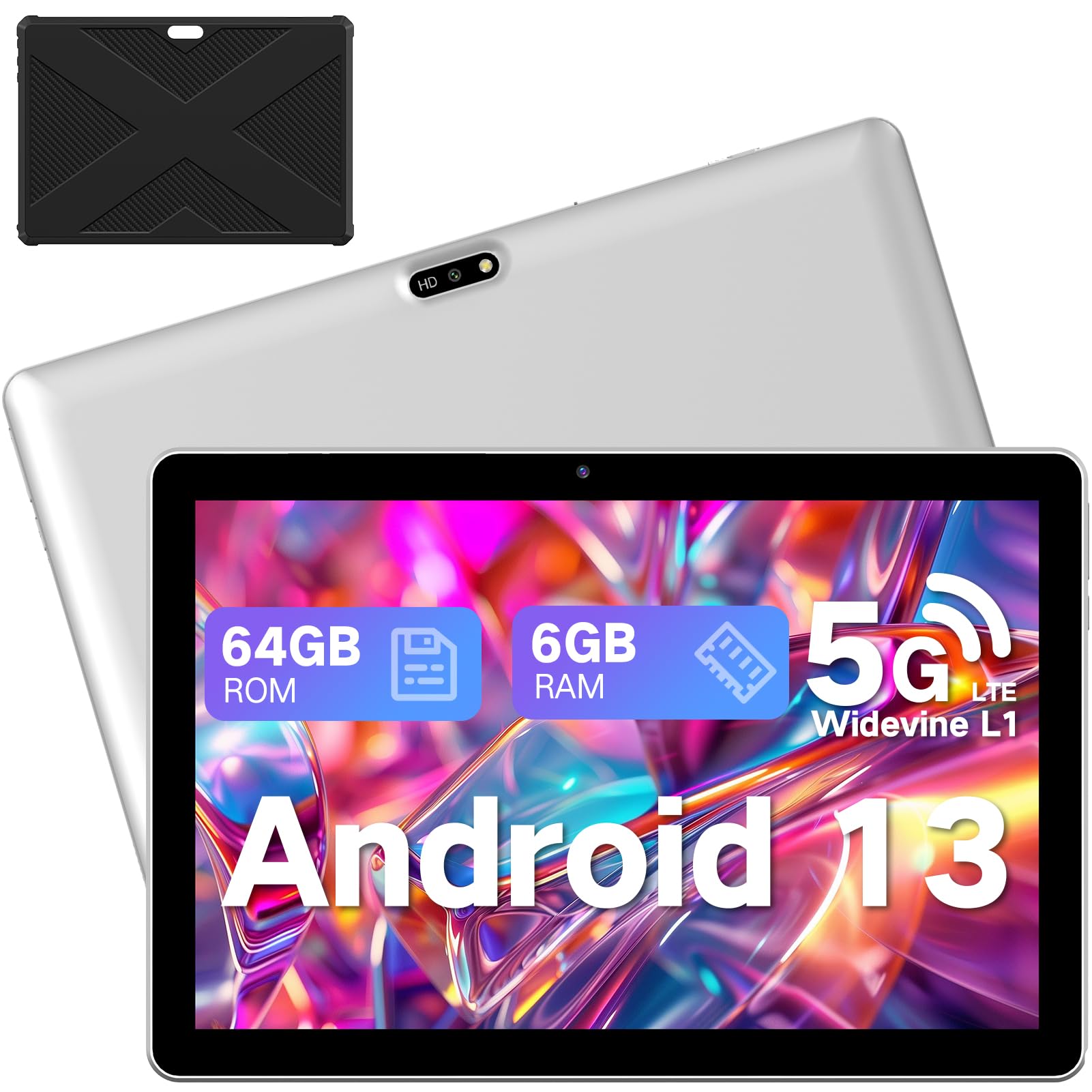 Photo 1 of LECTRUS Tablet 10.1 inch Android Tablets, 2025 Cellular Tablets with SIM Card Slot, 4G LTE Tablet & Phone(Makes Calls), 64GB Storage (Expand to 1TB), Dual Cameras 8H Battery 5G WiFi with Case