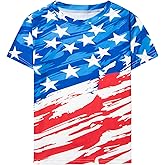 Toddler Boys 4th of July T-Shirt American Flag Tees Toddler Kids Independence Day Short Sleeve Tops for Age 2-10 Years