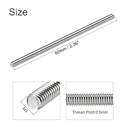 uxcell 5Pcs M6 x 80mm Fully Threaded Rod 304
