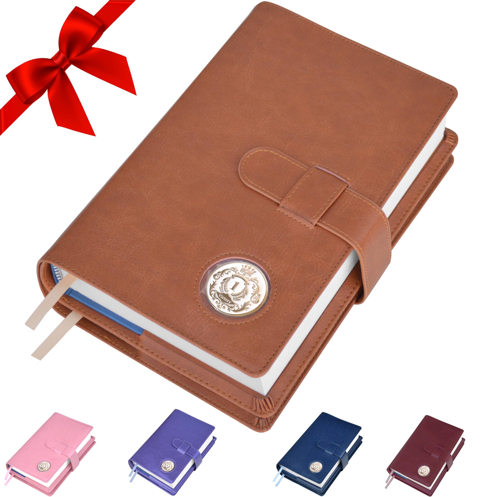 Galileo® Double AA Big Book Cover & 12 Steps & 12 Traditions | Medallion Holder | AA Gift | Alcoholics Anonymous | PU Leather | AA Book Covers for Hardcover (Plain/Coin Pocket/Tan)