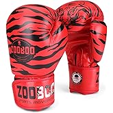 Flexzion Boxing Sparring Training Gloves Pro Muay Thai Kickboxing Heavy Bag Punching Mitts Wrist Wrap Full Contact Combat Sport Protective Hand Gear Martial Art Supply for Women & Teens, 10Oz