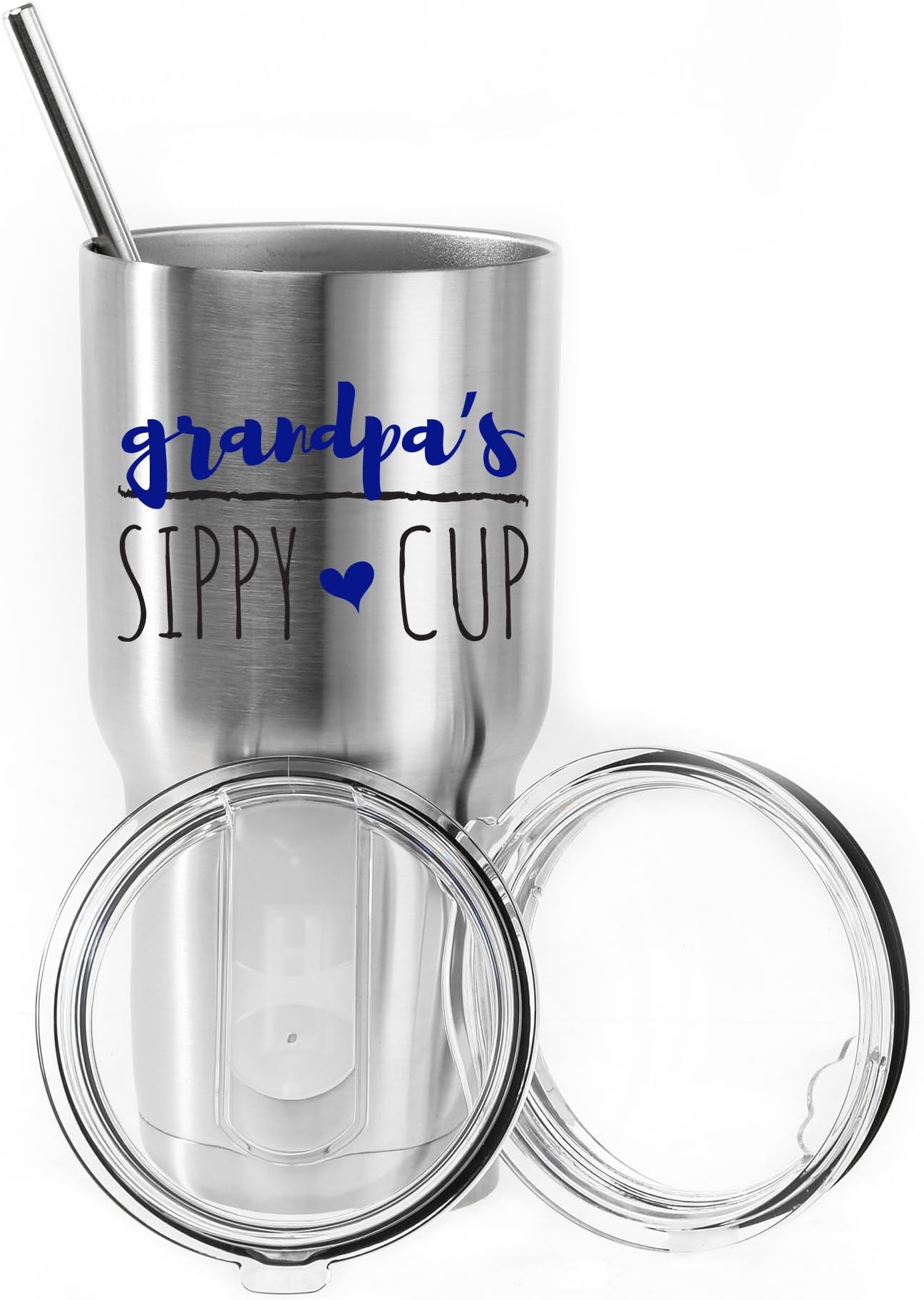 Grandpa's Sippy Cup 30 oz. Stainless Steel Tumbler Value Pack - Proudly Screen Printed in the USA - Double Wall Vaccum Insulated