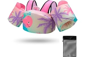 NEOELASIEN Coast Guard Approved UL Kids Swim Vest for Children Learn Swimming Training Neoprene Toddler Floaties with Adjustable Non-Slip Buckle Shoulder Harness Arm Wings for 22-66 lbs Boys/Girls Beach