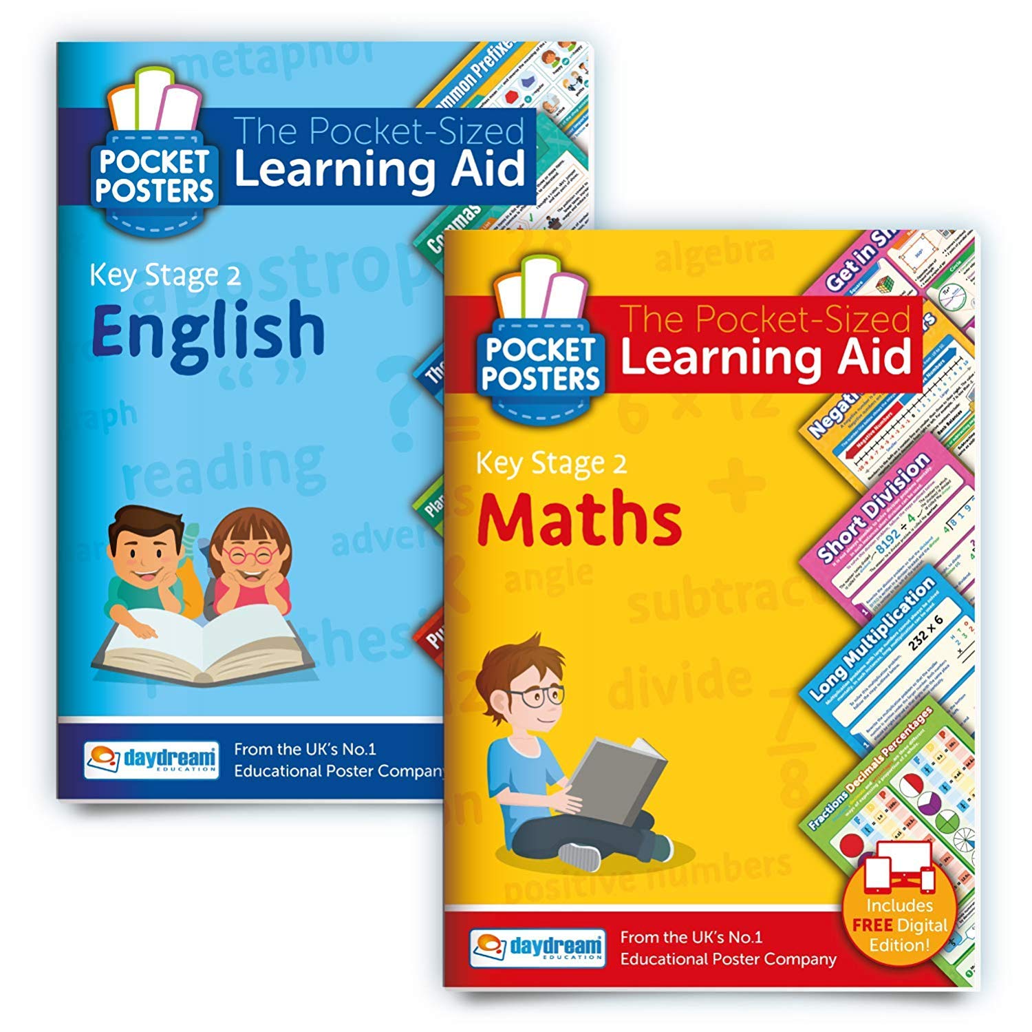 KS2 Maths & English Study Pack | Pocket Posters: The Pocket-Sized Revision Guides | KS2 Specification | FREE digital editions with over 1,600 assessment questions! - Cover May Vary โ image 1