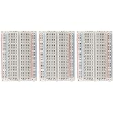 MMOBIEL 3pcs Solderless PCB Breadboard Prototype Circuit Board – 3x400 Point - Compatible with DIY Arduino, Raspberry Pi 2/3