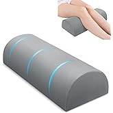urnexttour Knee Pillow for Side Sleepers Memory Foam Leg Pillows for Sleeping Yoga Bed Half Moon Bolster Pillow for Neck Pain