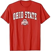 Elite Authentics Ohio State Buckeyes Mens Arch Over Logo Officially Licensed T-Shirt, Red
