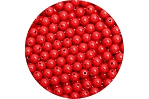 BONNY BOXX 500PCs 8MM Smooth Red Acrylic Round Beads, Round Acrylic Balls Gumball Beads, Bubblegum Beads Chunky Beads, Plastic Resin Beads for Necklace and Bracelet Making, Crafting Supplies