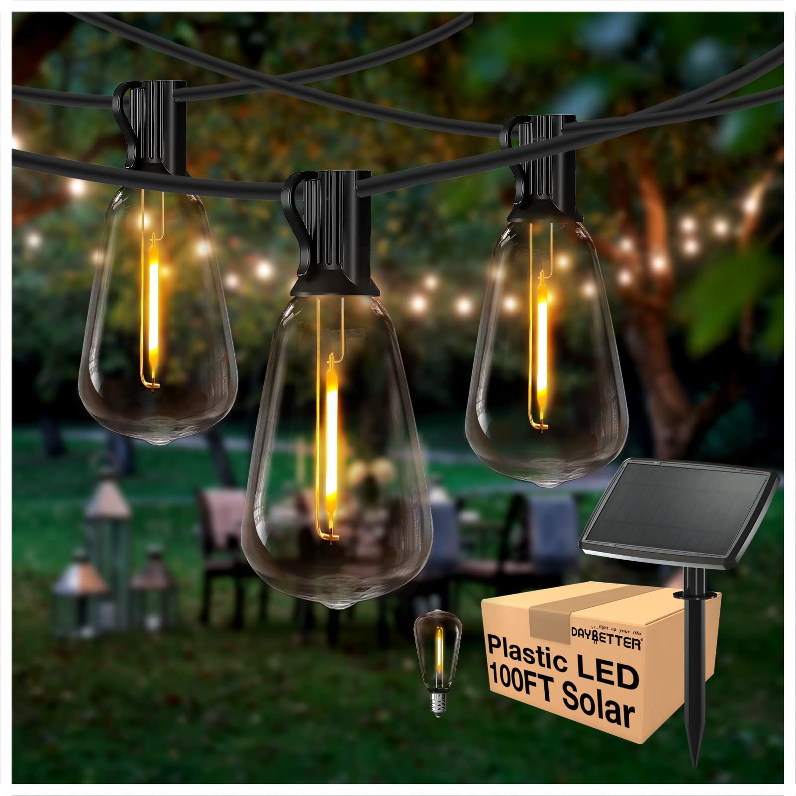 DAYBETTER Solar Powered LED Outdoor String Lights