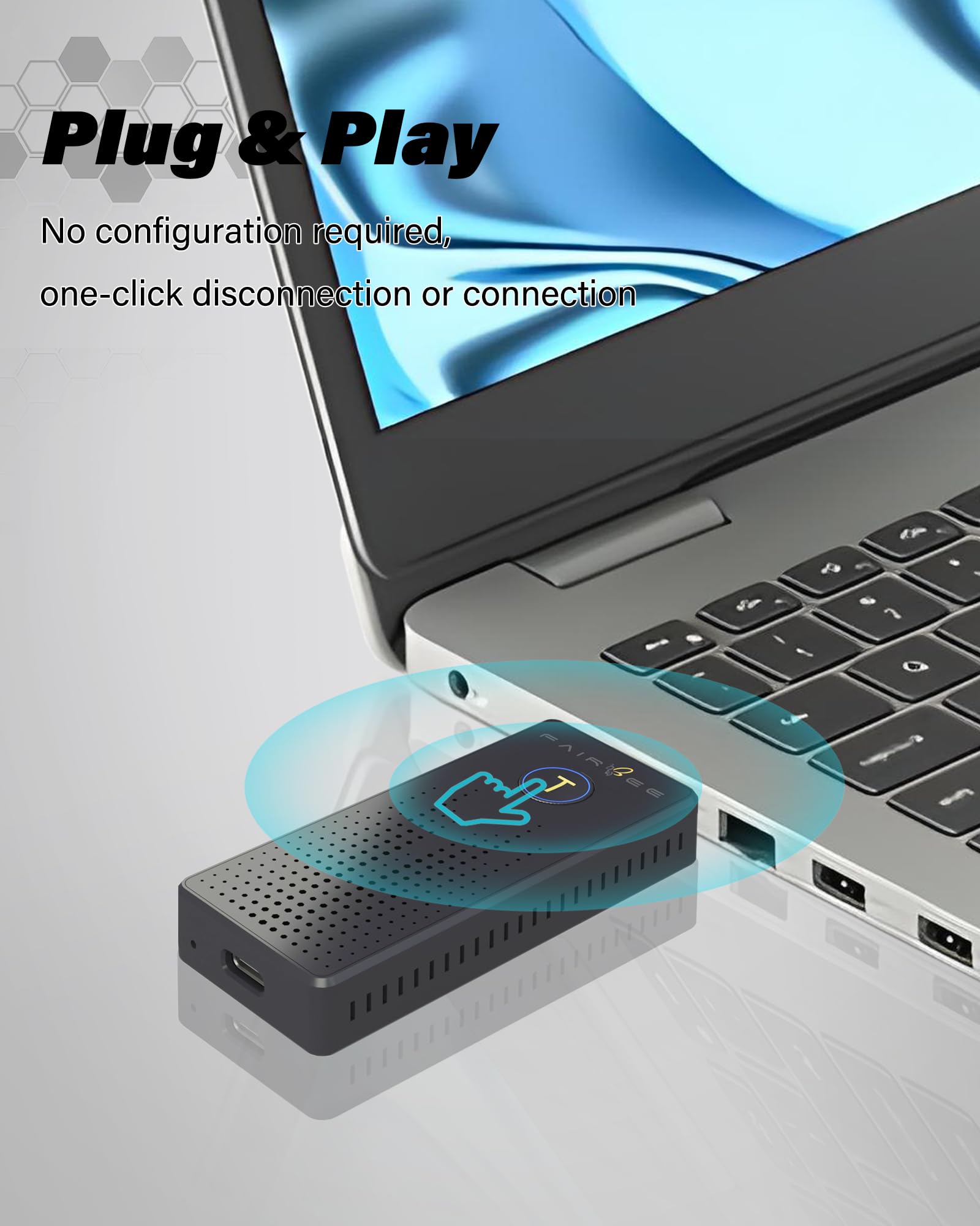 Wireless HDMI Transmitter and Receiver 4K, FAIRBEE Wireless Hdmi True UHD 4-K Input & 4K Output, Plug & Play, 98ft Range, Dual Band 2.4G/5G, for Laptop/PC/TV Box to HDTV/Projector, No App Needed