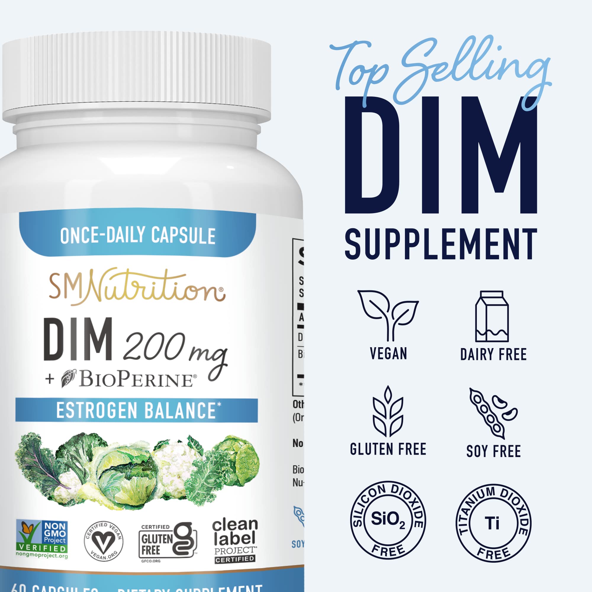 DIM Supplement 200 mg Estrogen Hormone Balance for Women & Men