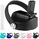 DBIW Straw Lid Compatible with 12 16 18 32 40 oz Wide Mouth Hydro Flask, Lids with Straw for Water Bottle Accessories, Replacement Straw Cap with Flex Handle for Hydroflask