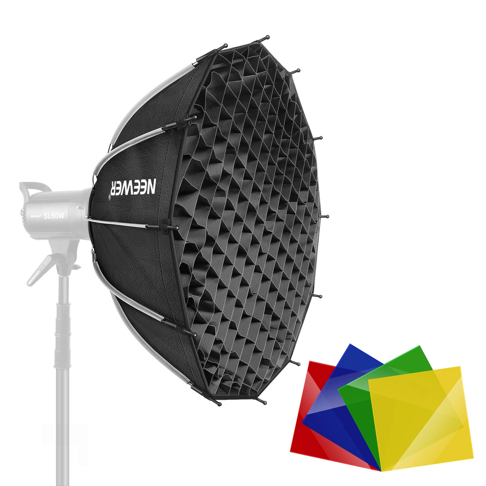 Neewer 33.4"/85cm Dodecagon Softbox with 4 Color Filters, Bowens Mount, Removable Diffusers & Grid with Carry Bag for Studio Flash Monolight for Portrait/Product/Wedding Shooting