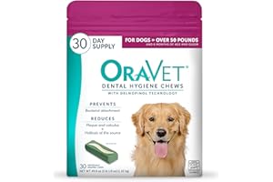 ORAVET Dental Chews for Dogs, Oral Care and Hygiene Chews (Large Dogs, Over 50 lbs.) Pink Pouch, 30 Count (Pack of 1)