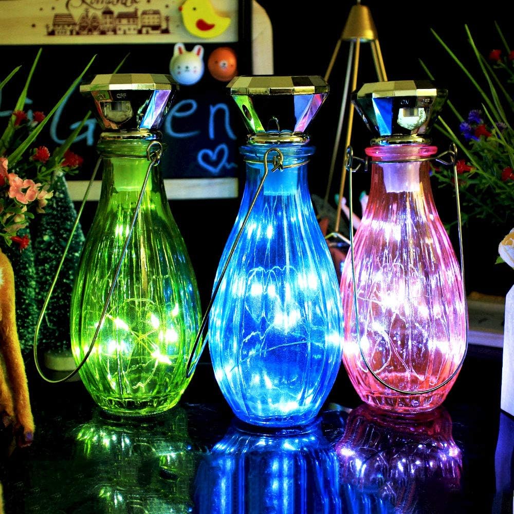 EiGreen Solar Diamond Bottle Light 3 Pack（Including Bottle