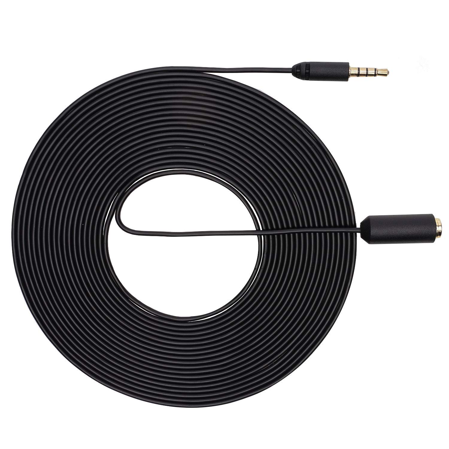 Movo PM10EC6 20-foot (6m) TRRS Female 3.5mm to TRRS Male 3.5mm Microphone Extension Cable for Smartphones