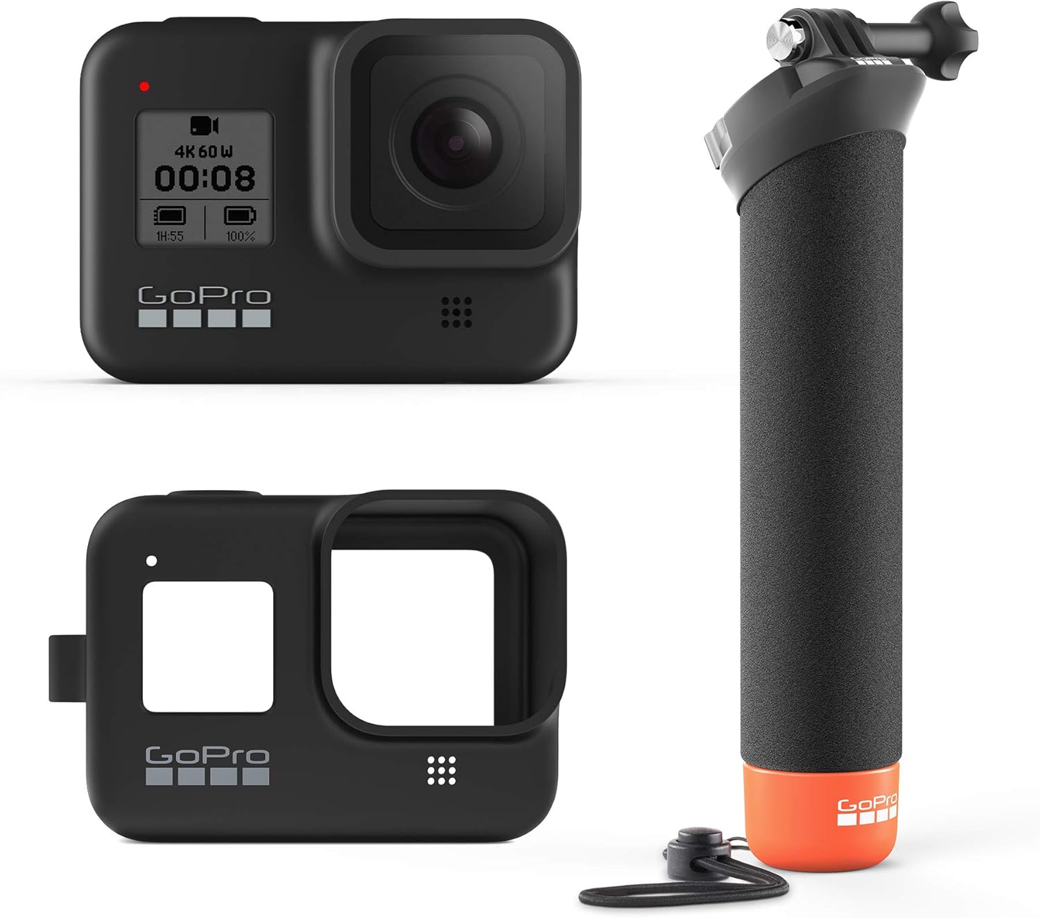 GoPro HERO8 Black Bundle with The Handler (Floating Hand Grip) and Sleeve + Lanyard (Black) : Camera & Photo