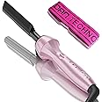 DAN Technology Hot Comb Electric for Wigs, Adjustable Temperature Hair Straightener, 500 High Heat, Dual Voltage, 60 min Shut Off, Ceramic and Tourmaline, Small, Pink