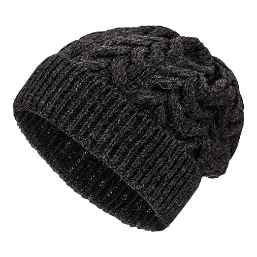 Weiche Damen Alpaka Mütze aus 100% Alpaka Wolle in 6 Farben - Hochwertige Winter Strickmütze/Beanie Wollmütze von HansaFarm