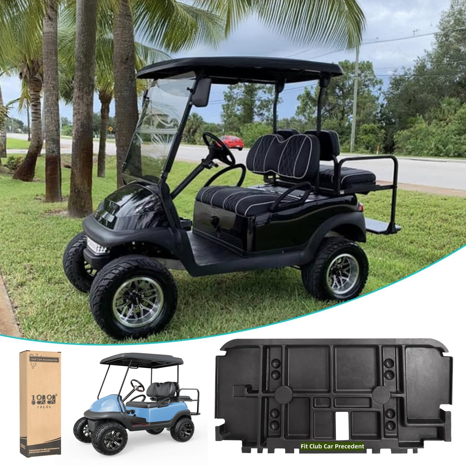 Photo 1 of 10L0L Golf Cart Under Seat Storage Tray Only for Club Car Precedent 48V Electric Vehicle with Original Trojan Battery Underseat Organizer Container Holder Plate
