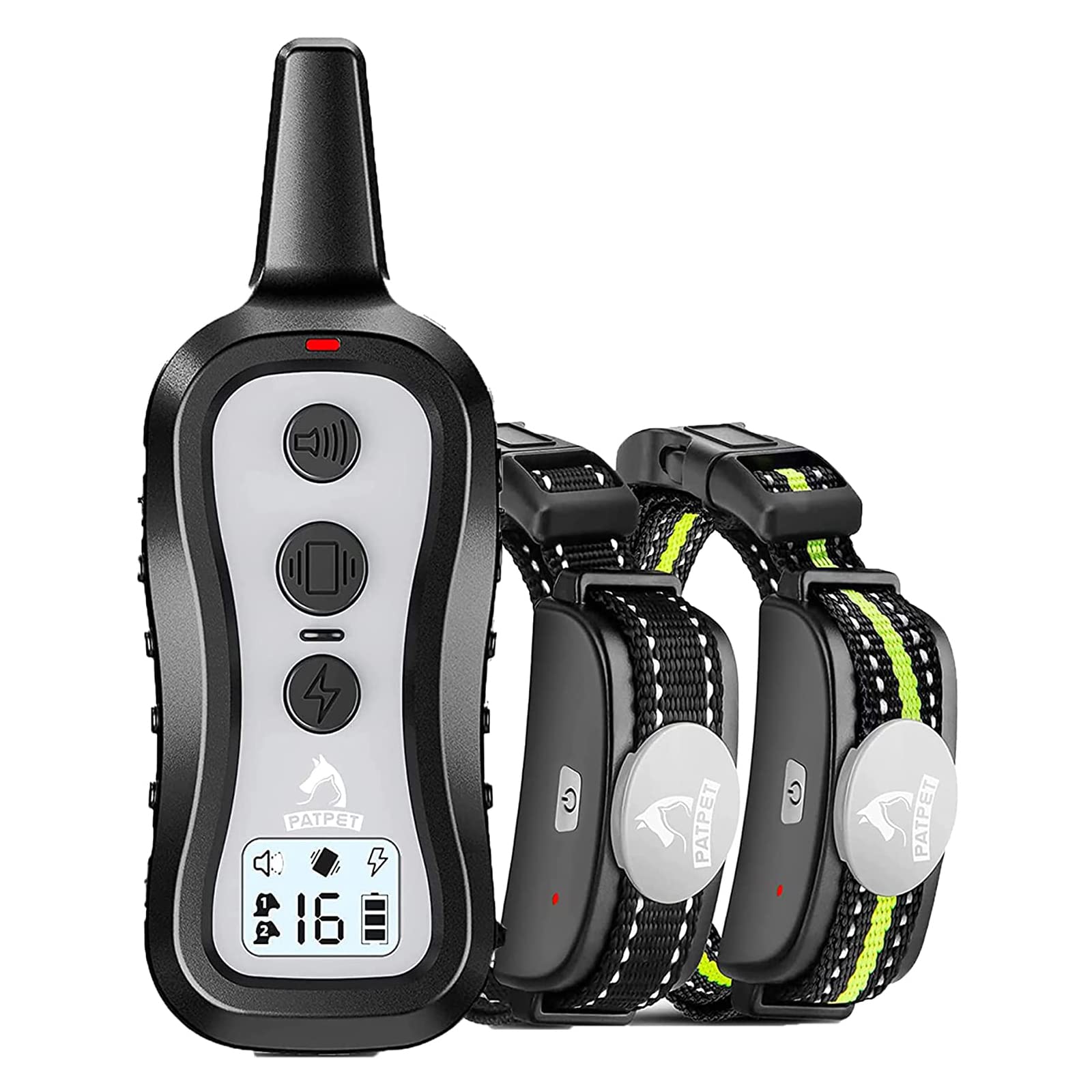Photo 1 of PATPET Dog Shock Collar for 2 Dogs(8-100 lbs), Rechargeable Dog Training Collar with Remote, IPX7 Waterproof Electric Dog Collar