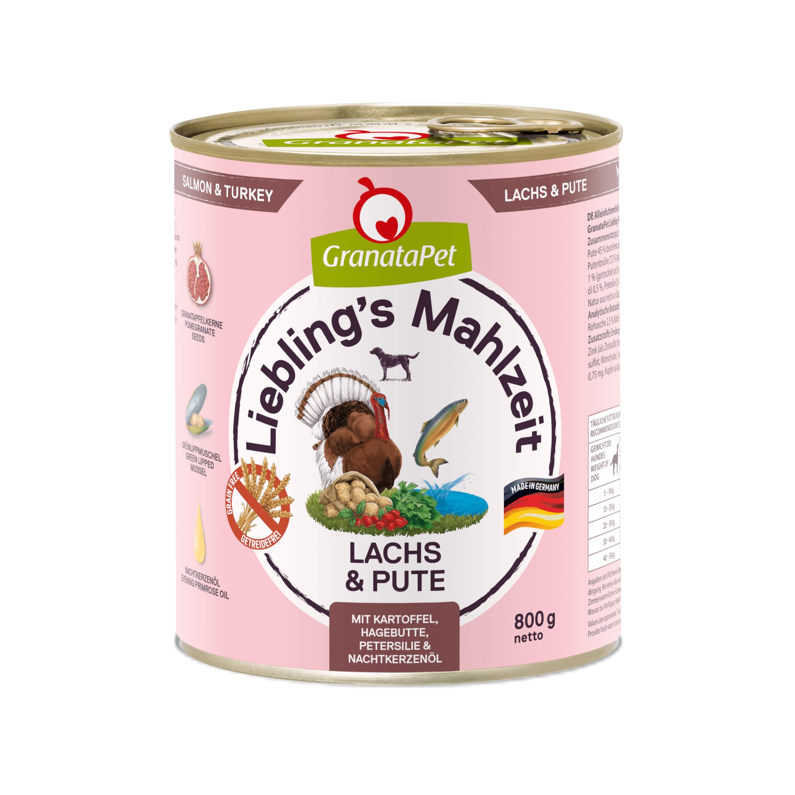 Liebling´s Mahlzeit Favourite's Meal Wet Food Salmon and Chicken, 800 g (Pack of 6)