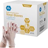 MedPride Powder-Free Vinyl Exam Gloves, Large, Case/1000 (10 Boxes of 100)