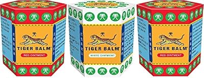 Tiger Balm Red 21g x2 + White 21g x1 Pack - Soothing Ointment